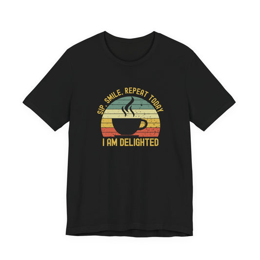 Coffee Lover T-Shirt | Retro Coffee Tee | Sip Smile Repeat Shirt Gift